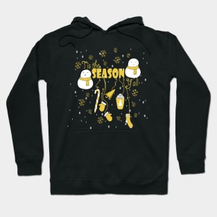 Tis the Season New Year Snowman tree Vibes coffee Love Cute Holiday Gift Hoodie